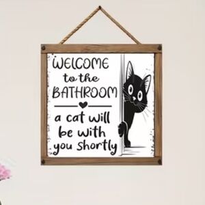 NEW Cat decor Bathroom Sign